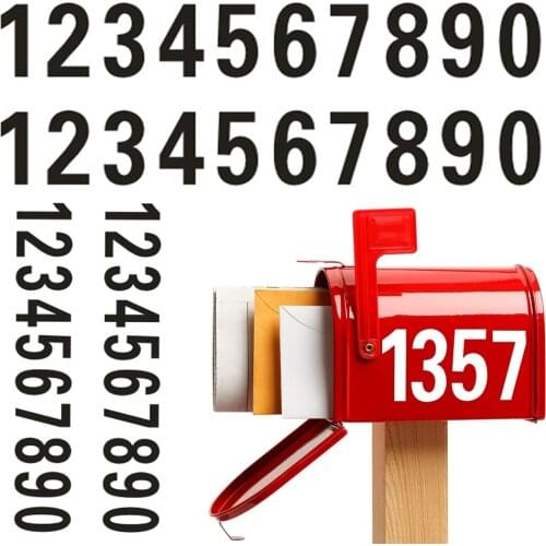 40Pcs Car or House Door Street Address Mailbox Number Digits Numeral Car Room Gate Vinyl Decal Reflective Stickers White Black