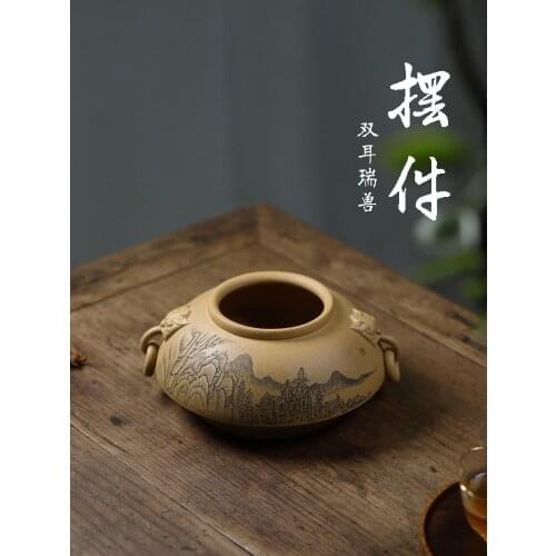 Violet arenaceous ears benevolent water jar tea furnishing articles yixing purple sand water jar
