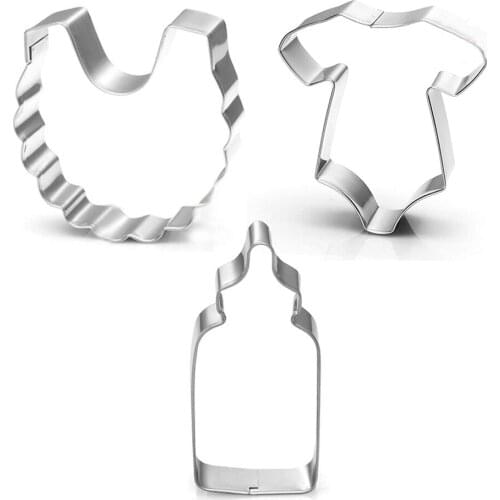 Cookie Mold Cute Mould Cake Molds Pastry 3PCS Creative Stainless Steel Biscuit DIY Feeding Fondant Christmas Bottle Baking Tools