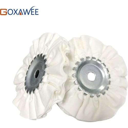 GOXAWEE 2pcs 4" Grinding Wheels White Cotton Buffing Wheels Metal Polishing Wheel Discs Abrasive Tools for Bench Grinder