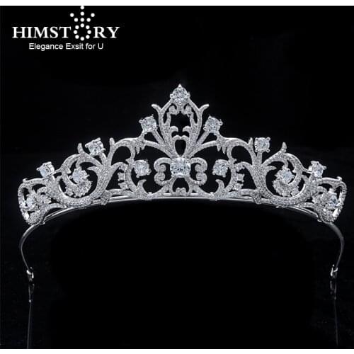 Himstory Bridal Hair Accessories Crown Wedding Party Hair Accessories Tiaras Princess Birthday Wedding Dress Headband Accessory