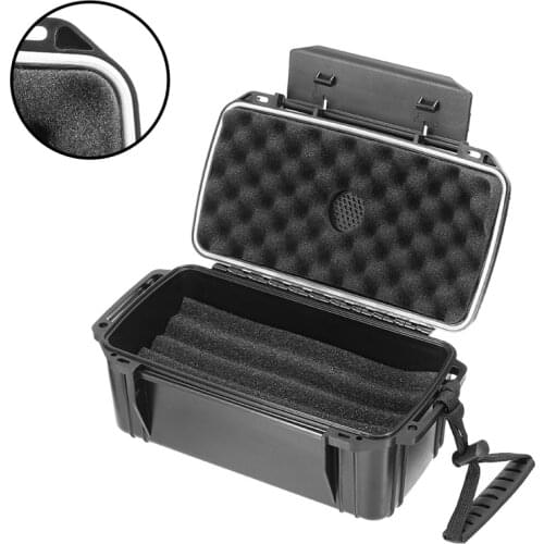 1pc 245*125*95mm Black Cigar Box Dust-proof Shockproof Humidor Supplies Home Travel Cigar Caddy Case