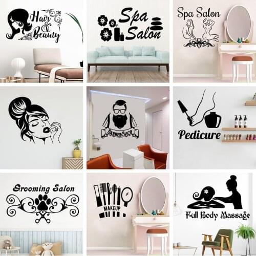 Creative Beauty Salon Wall Stickers Barber Shop Spa Sticker Home Decor For Commercial District Decoration