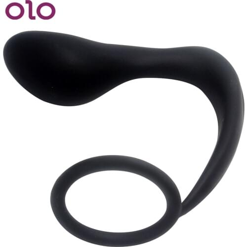 OLO Men Climax Fantasy Cock Ring Male Prostate Massager Silicone Erotic Anal Sex Toys for Men