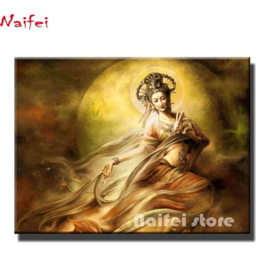 Diy Diamond Painting Chang'e Flying To The Moon Full Drill Rhinestones Cross Stitch Embroidery Fantasy Fairy Mosaic Home Decor