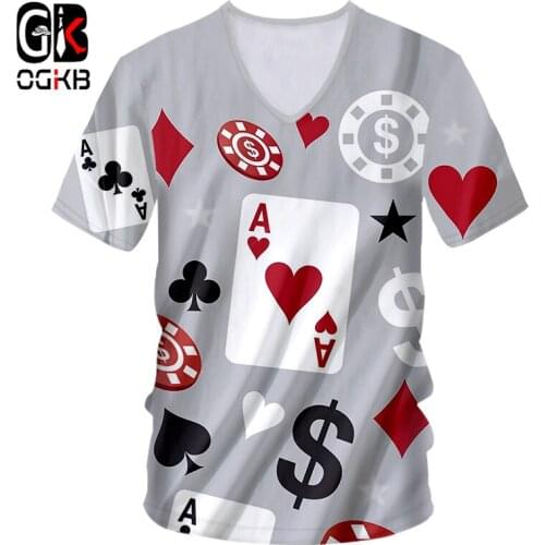 OGKB V Neck Tshirt Men/women Funny Printing Colorful Skull 3d T-shirts Man Bodybuilding Fitness Casual Tee Shirt Harajuku Homme