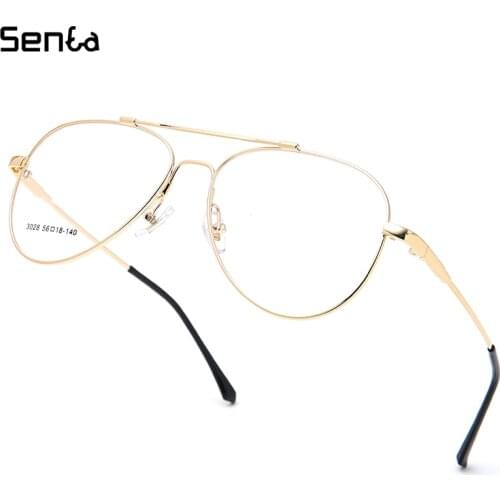Senta Titanium Glasses Frames Men Fashion Spectacles Myopia Optical Eyewear Oval Pilot Bendable 5 Colors Prescription Eyeglasses