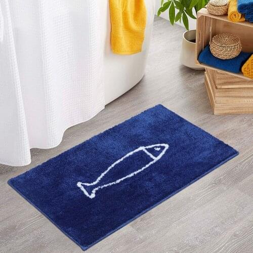Polyester Non Slip Mats Fish Pattern Bathroom Mats 45*65cm Bedroom Rug Bath Carpet Home Floor Mat Kitchen Rug Soft Shower Carpet