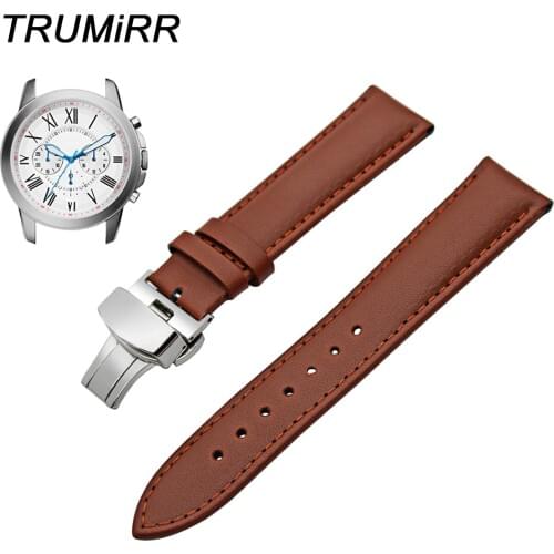 Genuine Leather Watchband for Fossil Q Tailor Gazer Founder Wander Crewmaster Grand Marshal Nate Watch Band Steel Buckle Strap