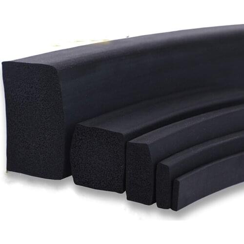 EPDM Rubber Foam Sponge Bar Seal Strip 1.5mm 2mm 2.5mm 3mm 4mm 4.5mm 5mm 6mm 6.5mm 7mm 8 9 10 12 13 14 15 16 17mm Thick 2m Black