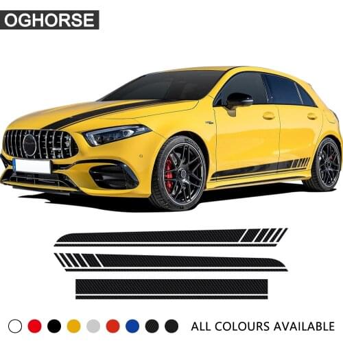 For Mercedes Benz A Class W177 5-Door Hatchback 2018-Present Edition 1 AMG Car Hood Vinyl Decal Side Stripes Skirt Sticker