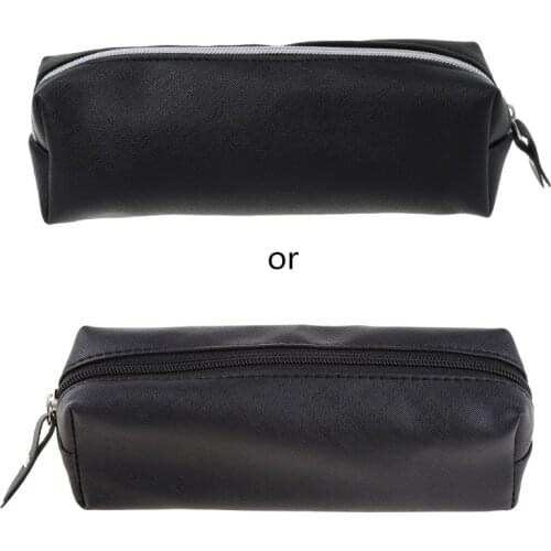 Large Capacity Leather Makeup Bag Case Pen Pencil Pouch Stationery Box Purse New
