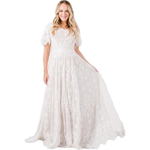 2021 High Quality Fashion Ladies Lace Maternity Ruffle Short Sleeve Jumpsuit Long Skirt Sleeve Dress