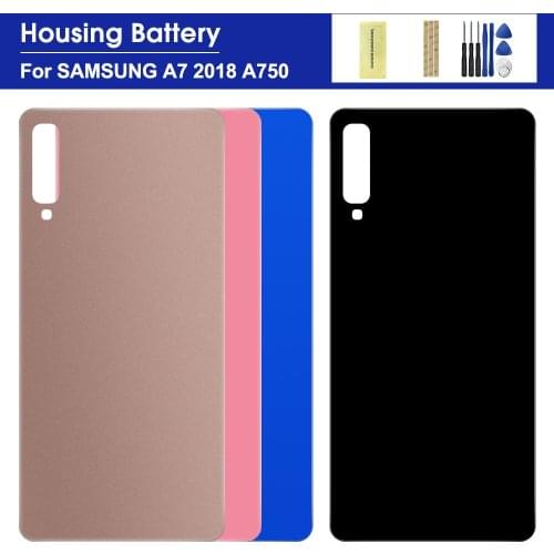 For Samsung Galaxy A7 2018 Back Battery Cover A750F Case A750 SM-A750 Rear Door Housing Glass Panel Replacement Parts