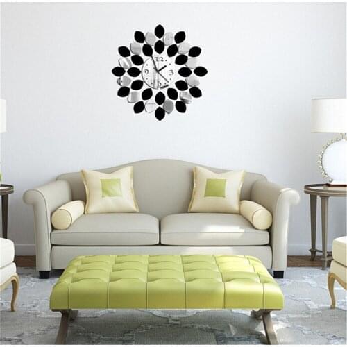 Lemon mirror clock wholesale mirror 3D wall sticker living room bedroom sofa TV background wall sticker 3D stereo Wall Sticker