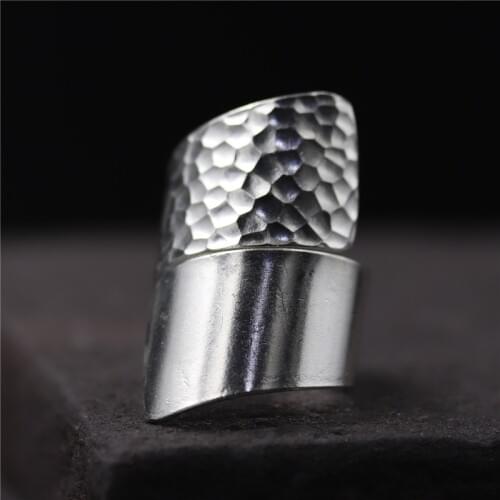 C&R Real S925 Sterling Silver Rings for Women Mixed Style Hyperbole 34mm Wide Handmade Thai Silver Rings Fine Jewelry Size 4-10