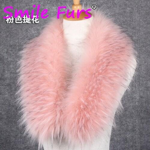 Qearlstar Women Scarf Faux Raccoon Fur Collar Winter Warm Luxury Fashion Scarves 70-90cm For Jackets Coat Accessories YT03