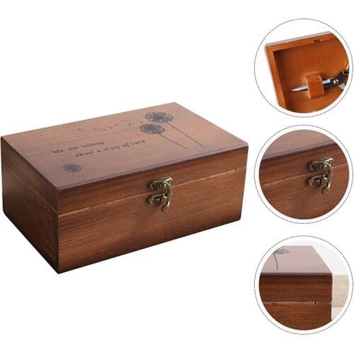 1pc Household Storage Container Sundries Storage Box Wooden Needlework Box DIY Apparel Organizer