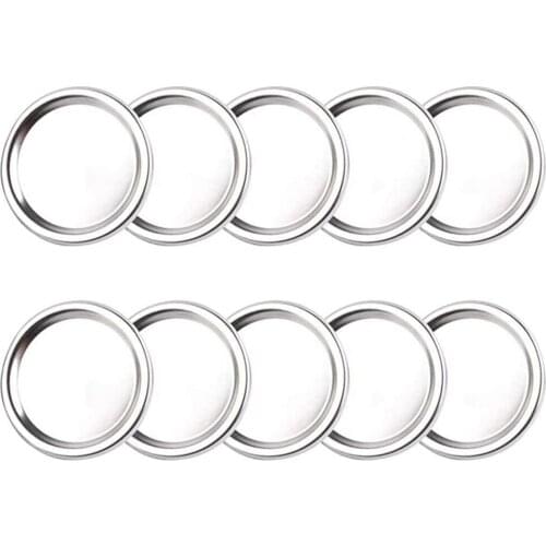 10Pcs Canning Lids Mason Jar Lids/Bands Regular Mouth Stainless Steel Lids for Mason Jar Splits-type Lids Leakproof STTA889