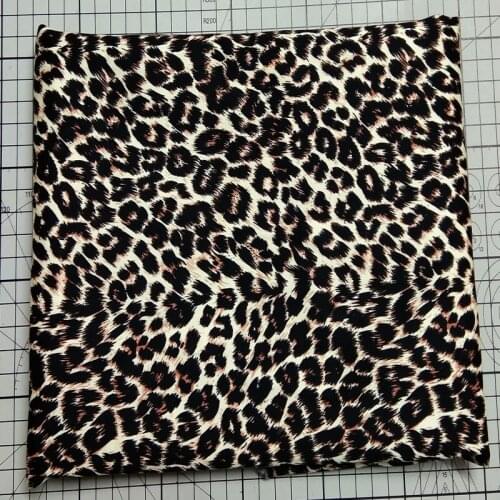 130cm Width Sexy Beige Brown Black Leopard Printed Cotton Spandex Fabric Stretch Fabric Elastic Fabric For DIY Sewing Cloth