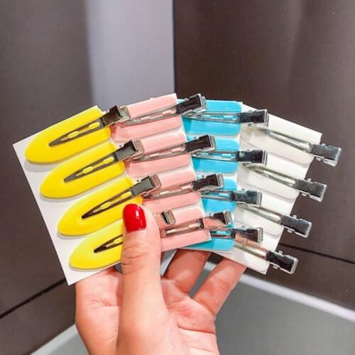 4 Pcs No Bend Seamless Hair Clips Side Bangs Fix Fringe Barrette Makeup Washing Face Accessories Women Girls Styling Hairpins