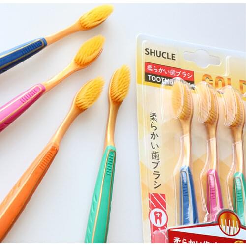 4pcs Soft Bristle Toothbrush Oral Dental Care Nano Brush Black Head Eco NylonBrush Oral Care Teeth Cleaning Drop Shipping New