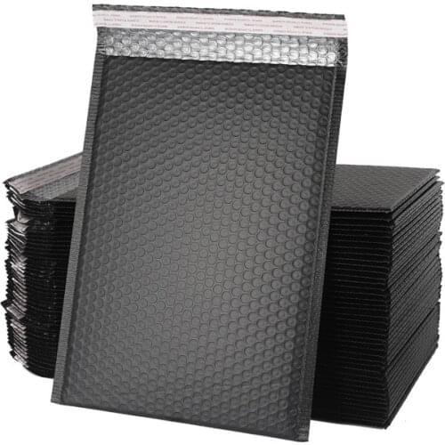 50Pcs Black Poly Bubble Mailers 18*23cm Padded Envelopes Bulk Bubble Lined Wrap Bags for Shipping Packaging Mailing Wholesale X2