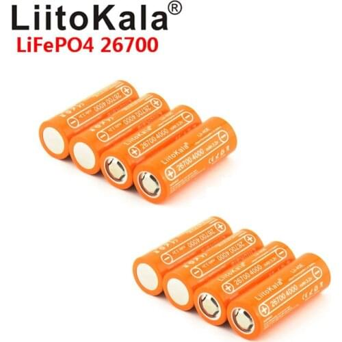 LiitoKala Lii-40E3.2V 26700 4000mAh Lifepo4 Rechargeable Battery for light solar warning light microphones Instead of 26650