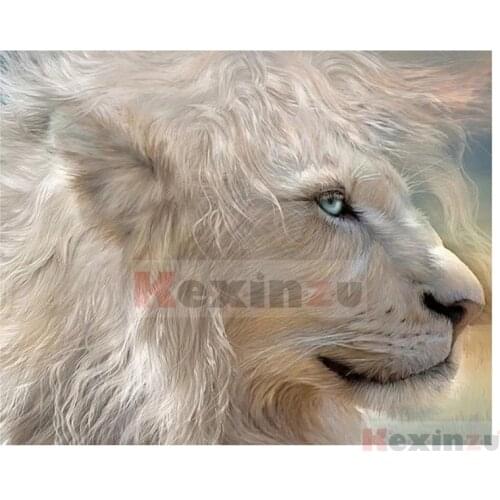 Kexinzu Full 5D DIY Square/Round Drill Diamond Painting "Animal Lion" 3d Diamond Embroidery Cross Stitch Decor Gift Ke050