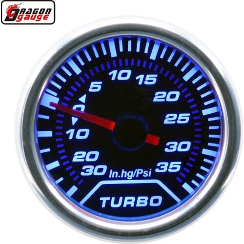 Dragon 52mm Auto Car Mechanical Turbo Boost Gauge Blue Backlight Vacuum Pressure In.Hg PSI Meter Free Shipping
