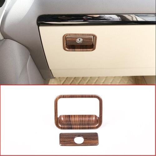 Car Glove Box Handle Cover Trim ABS Pine Wood Grain For Toyota Land Cruiser Prado FJ150 150 LC150 2010-2018 Interior Accessories