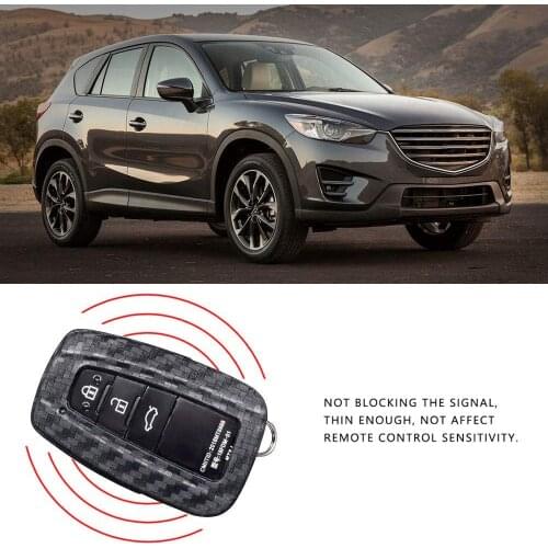 Car Smart Key Cover Remote Key Cover Carbon Fiber Texture Keyless Fob Holder for Camry Prius C-Hr (2017-2019)