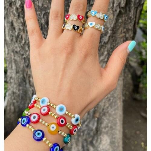 5Pcs New Bohemian style eye Beaded Bracelets for Women Men Jewelry Fashion Jewelry Handmade Bracelet Wholesale