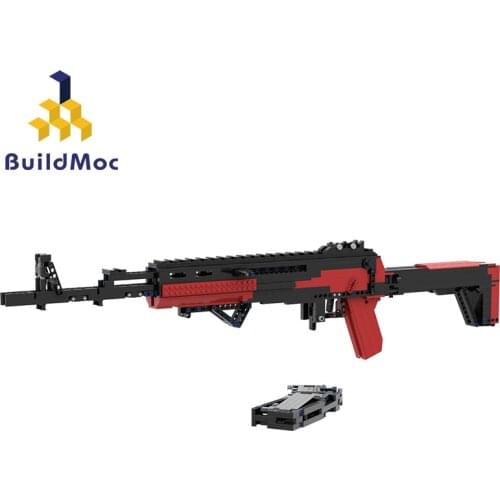 BuildMoc Weapon WW2 Gun Assault Rifle Building Blocks Military WW2 Classic Gun Bricks Toys For Children
