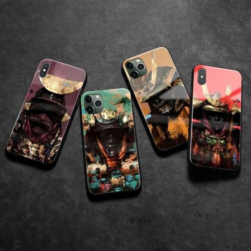 Japanese Samurai Abstract art pattern Silicone glass Phone Case Cover Shell For iPhone SE 6s 7 8 Plus X XR XS 11 12 mini Pro MAX