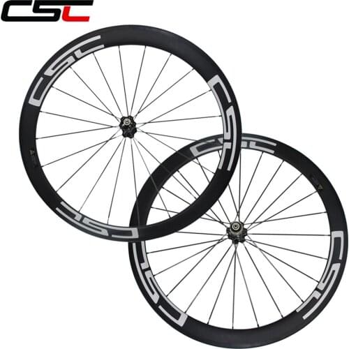 CSC SAT No outer holes 25mm Width U Shape 50mm clincher carbon wheels road bike wheelset Tubeless ready with sapim cx ray