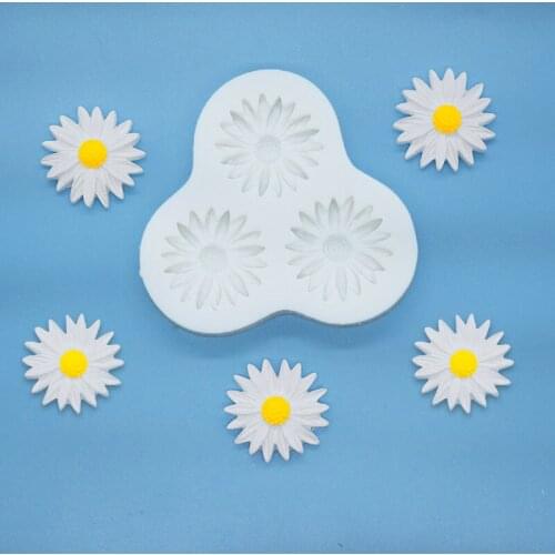 Daisy Flower Crystal Epoxy Silicone Mold DIY Plaster Fondant Chocolate Cake Decorating Tools Soap Making Form for Candles