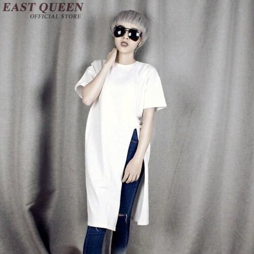 Harajuku fashion side slit shirt black white side split shirt teenager fashion clothes t-shirt for teenagers NN0322 H