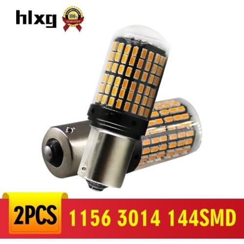 Hlxg 2PCS 1156 Canbus 144SMD BA15S P21W LED No Error Turn Signal Lights Bulb Auto Backup Reverse Lamp
