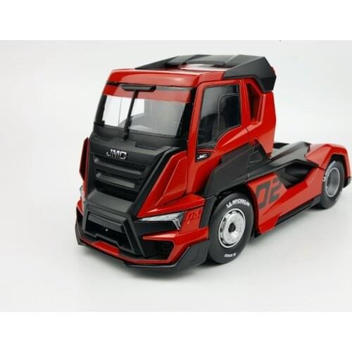 Exquisite Alloy Toy Model Gift 1:24 Scale JMC Racing Truck Tractor Trailer Vehicles DieCast Toy Model For Collection Decoration