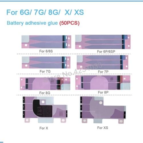 100 Pcs/Lot Original Battery Adhesive Sticker For iPhone 5s 5c 6 6s 7 8 plus X Battery Glue Tape Strip Tab Replacement Part