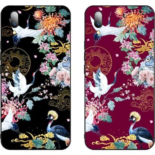 Ink painting Red-crowned Crane Phone Case For Vivo Y91c Y17 Y51 Y67 Y55 Y7s Y81 Y19 Y97 Y93 V17 vivos5