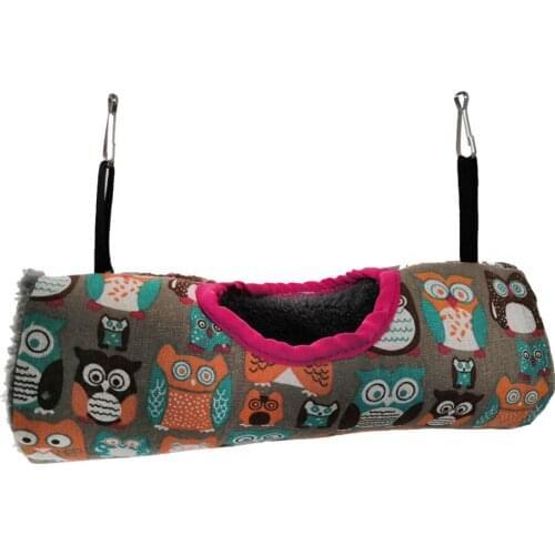 Small Animal Tunnel Toy Hut Soft Winter Warm for Hamster Ferret 30x9cm