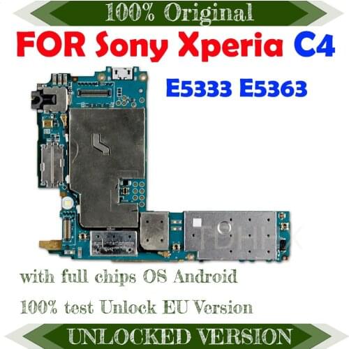100% Tested Well & Original Unlocked Mainboard For Sony Xperia C4 E5333 E5363 Motherboard 16gb with full chips,Good working