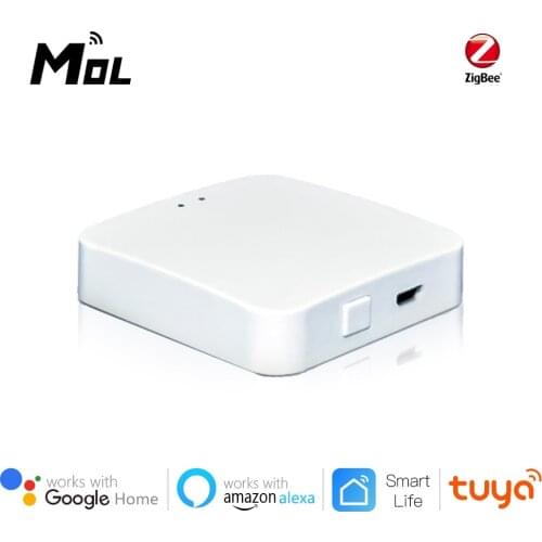 MOL Tuya Zigbee Bridge Smart Home Square Button Zigbee Gateway Hub Remote Control Devices Via Smart Life APP Works with Alexa