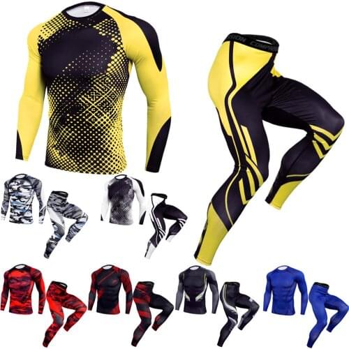 Mens Quick Dry Compression Shirt Pants Running Set Basketball Jersery Gym Workout Training Leggings Crossfit Tight Tracksuits