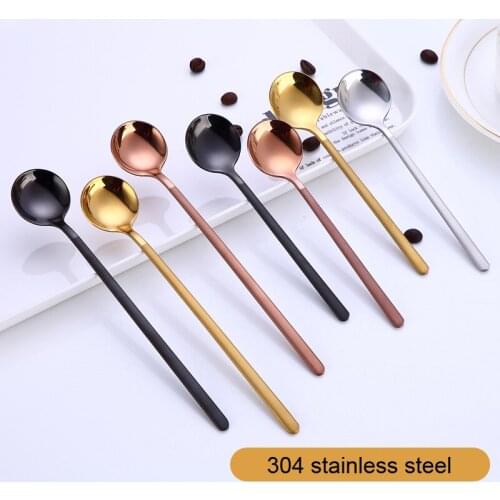 2pcs set, colorful stainless steel round spoon, kids serving spoon set, table spoon, salad servers, buffet serving set, dinner