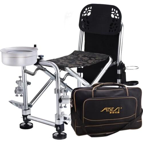New Multi-function Portable Fishing Chair All Terrain Reclining Beach Chair Camping Chair Folding Fishing Stool