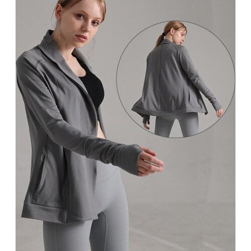 Solid Loose Women Running Jacket New Yoga Sports Clothes Sweatshirt Female Fitness Gym Zipper Jacket Sportswear Workout Shirts
