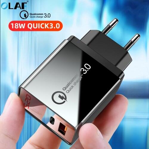 Olaf LED Display PD Fast Charger Type C USB Charger For iphone Samsung Xiaomi QC 3.0 Wall Adapter Phone Charging PD Chargers